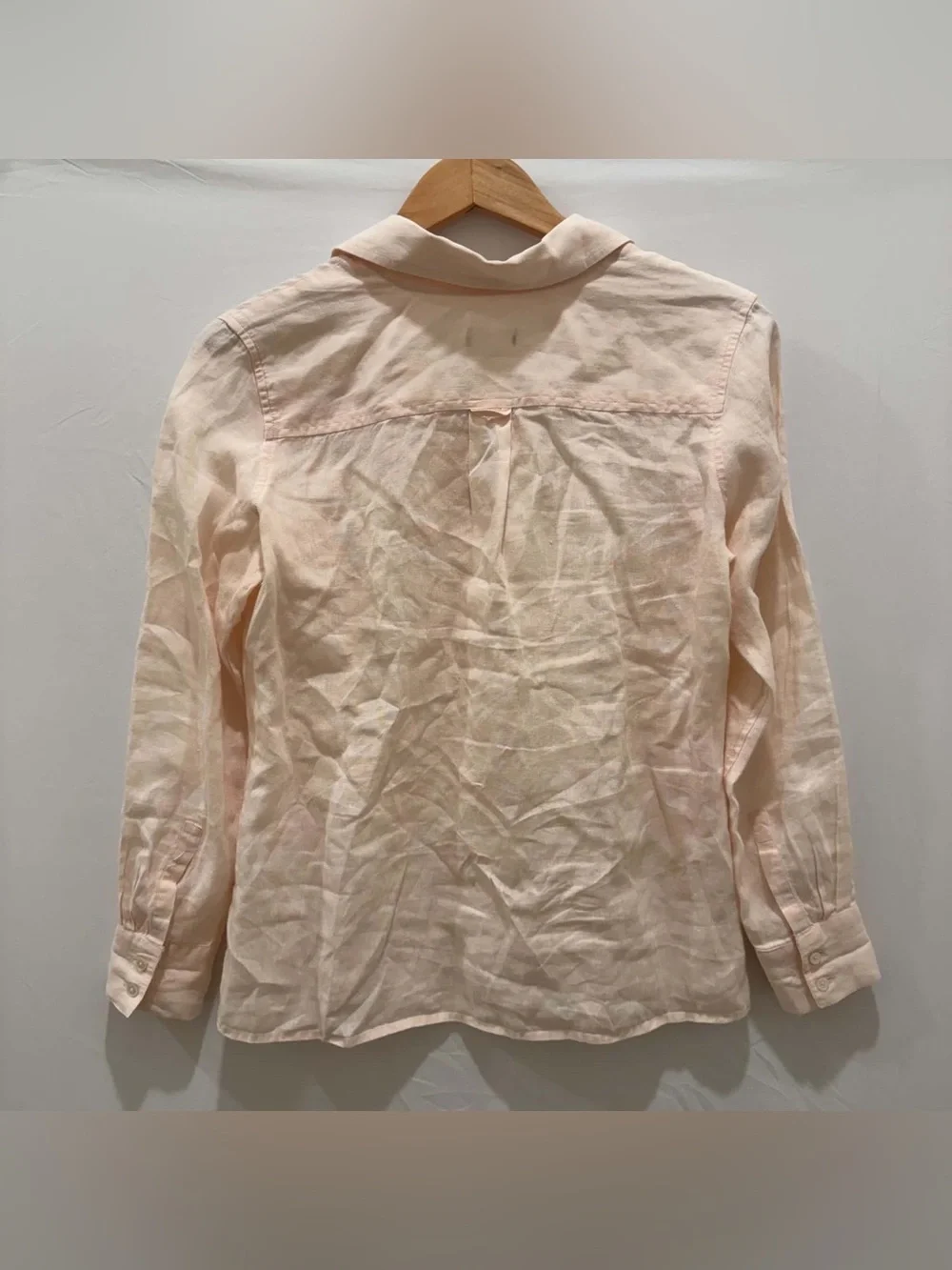 Women’s Pale Pink pure Irish Linen Button-Down Shirt - Lightweight Collared Top